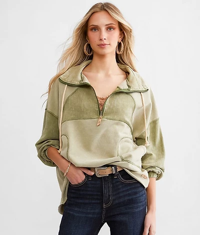 Washed Quarter Zip Pullover