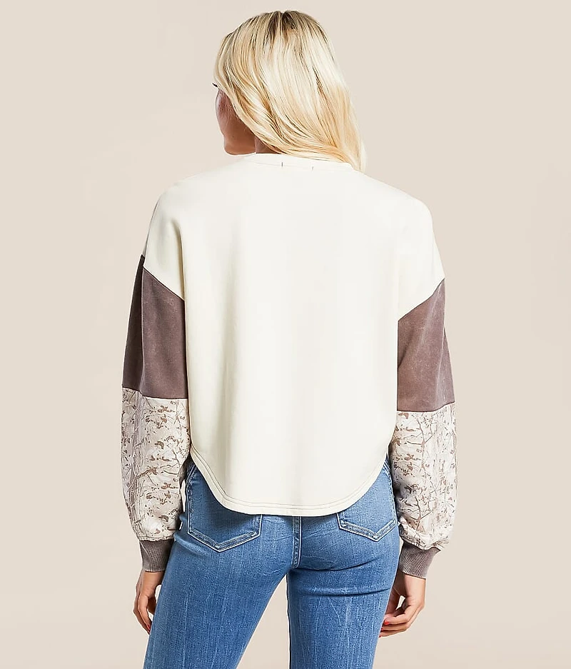 Pieced Camo Boxy Pullover