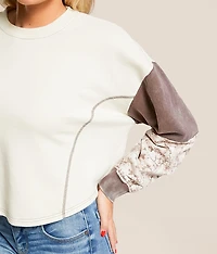 Pieced Camo Boxy Pullover