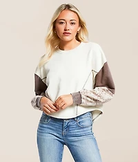 Pieced Camo Boxy Pullover