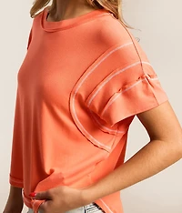 Pieced Contrast Stitch Top