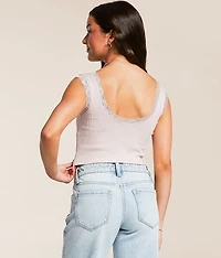 Ribbed Lace Tank Top