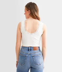 Ribbed Lace Tank Top