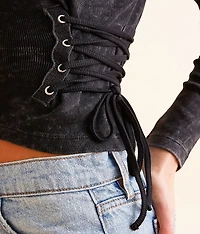 Lace-Up Cropped Top