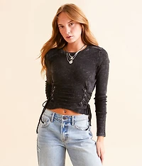 Lace-Up Cropped Top
