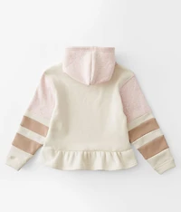 Girls - Animal Print Color Block Hooded Sweatshirt
