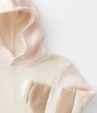 Girls - Animal Print Color Block Hooded Sweatshirt