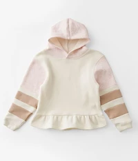 Girls - Animal Print Color Block Hooded Sweatshirt