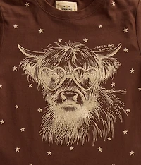 Girls - Glitter Highland Cow T-Shirt