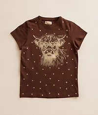 Girls - Glitter Highland Cow T-Shirt