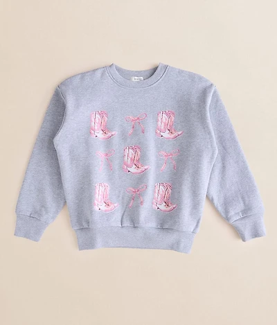 Girls - Bows & Boots Pullover