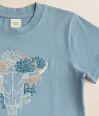 Girls - Floral Steer T-Shirt