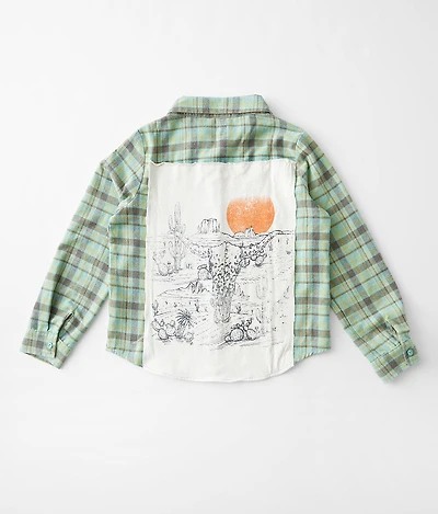 Girls - Washed Plaid Shirt