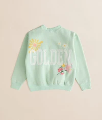 Girls - Floral Golden Pullover