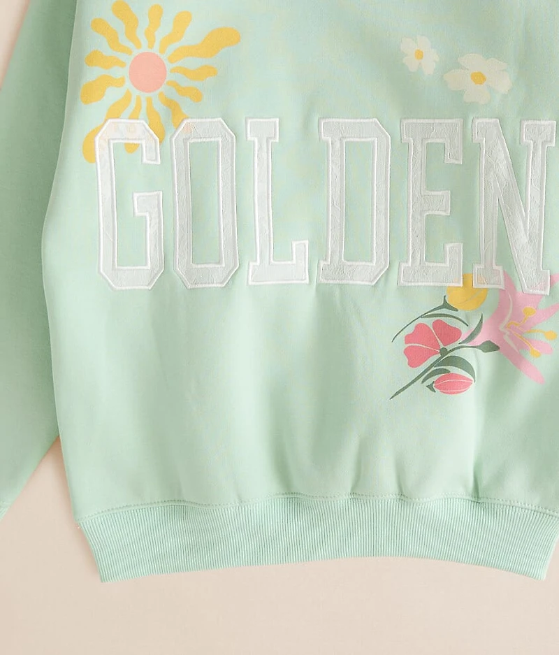 Girls - Floral Golden Pullover