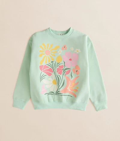 Girls - Floral Golden Pullover