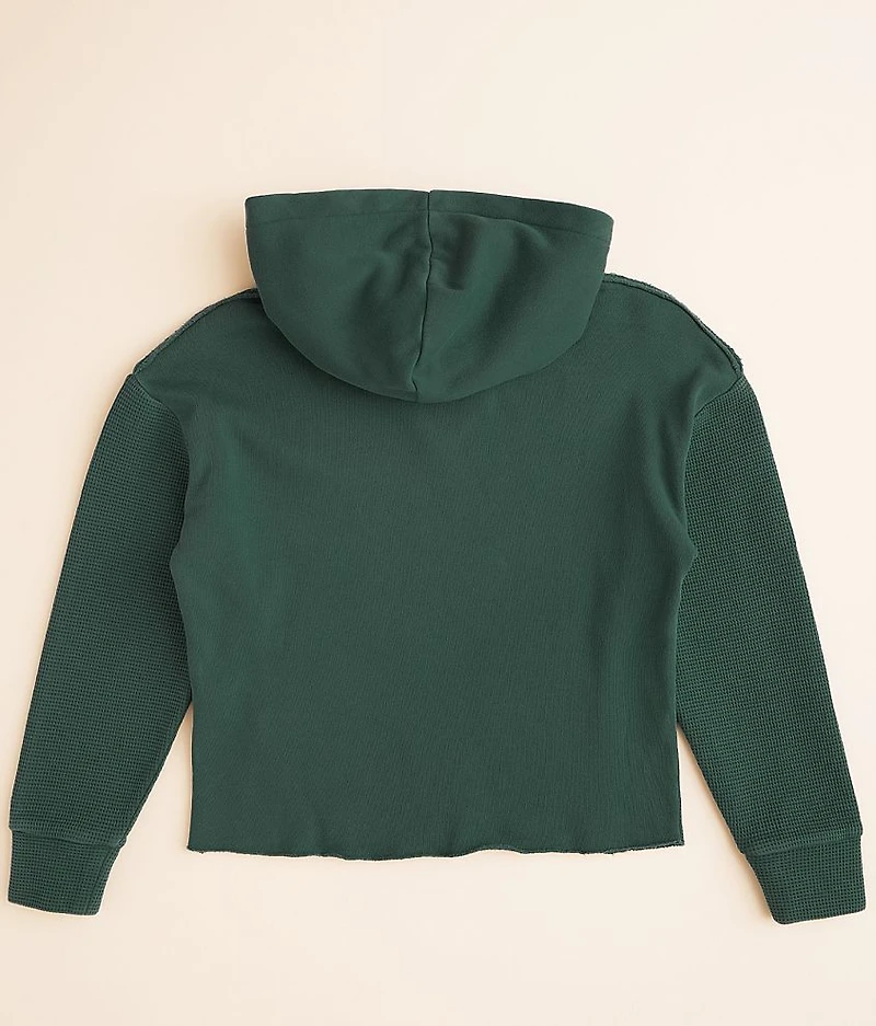 Girls - Pieced Waffle Hooded Sweatshirt