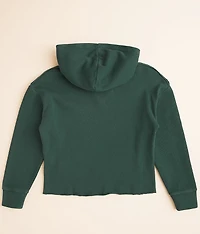 Girls - Pieced Waffle Hooded Sweatshirt