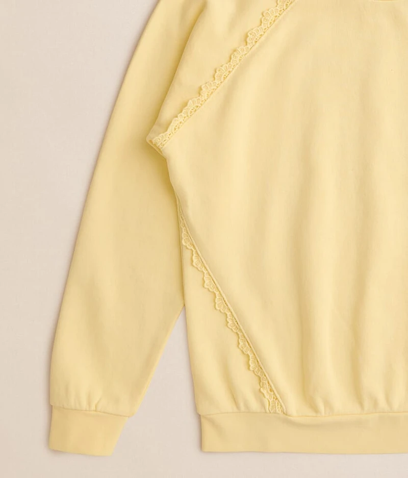 Girls - Crochet Trim Pullover