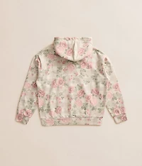 Girls - Floral Plaid Hooded Sweatshirt