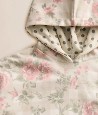 Girls - Floral Plaid Hooded Sweatshirt