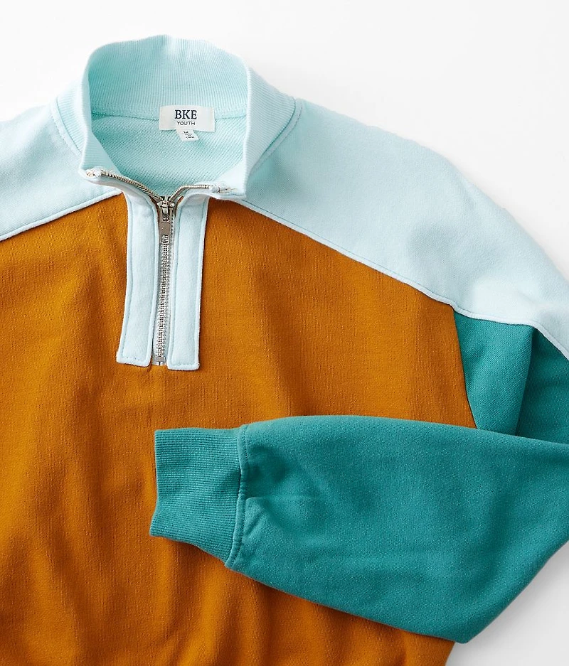 Girls - Quarter Zip Color Block Pullover