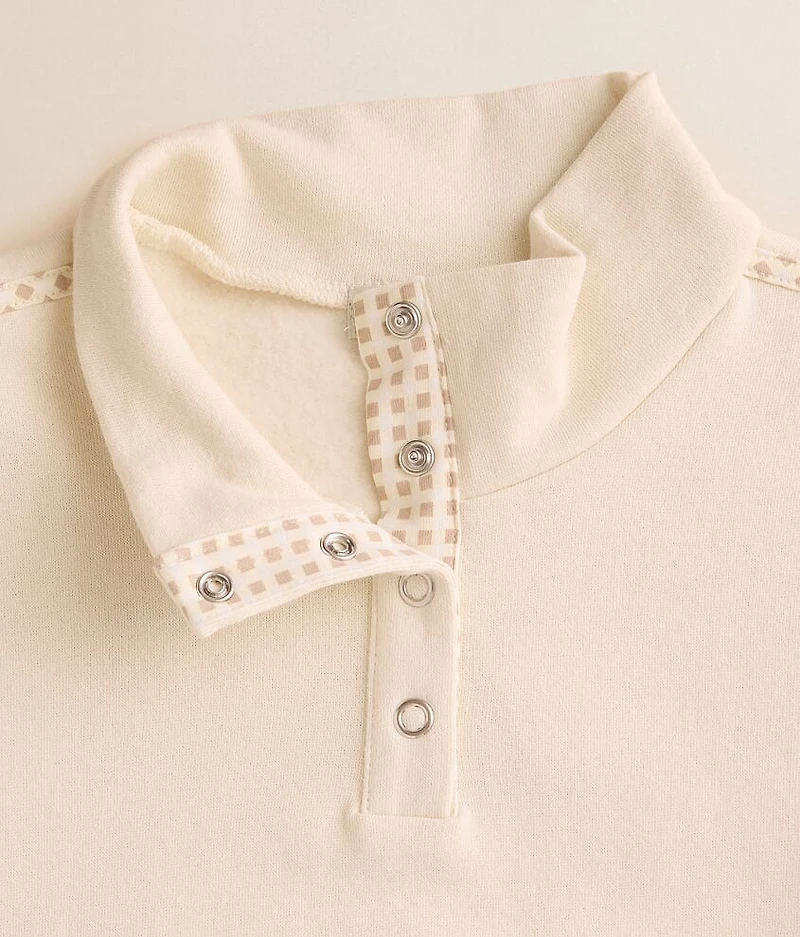 Girls - Gingham Trim Pullover