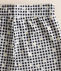 Girls - Floral Checker Wide Leg Pant