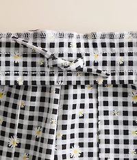Girls - Floral Checker Wide Leg Pant