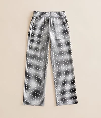 Girls - Floral Checker Wide Leg Pant