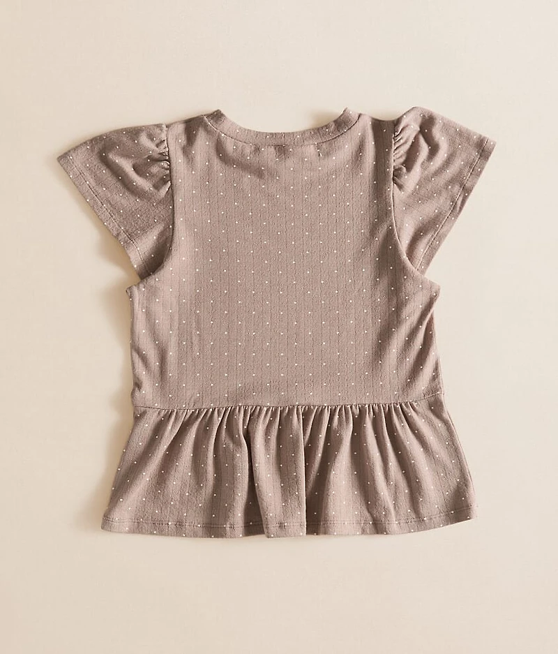 Girls - Polka Dot Peplum Top