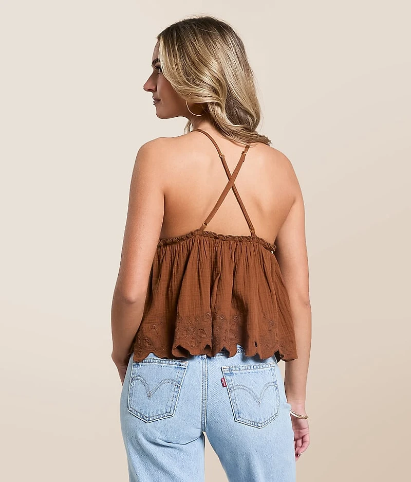 Sunny Days Scalloped Peplum Tank Top