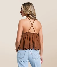 Sunny Days Scalloped Peplum Tank Top