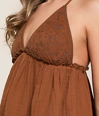 Sunny Days Scalloped Peplum Tank Top