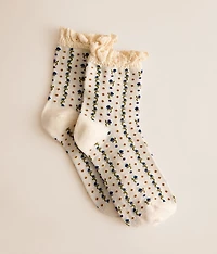 Rosebud Waffle Socks