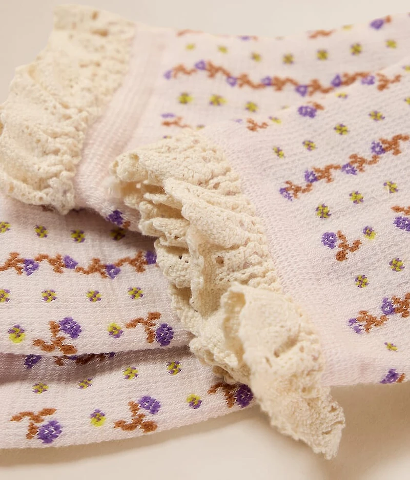 Rosebud Waffle Socks