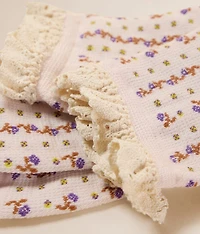 Rosebud Waffle Socks