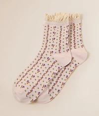Rosebud Waffle Socks