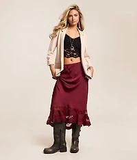 Long Lost Lover Satin Midi Skirt