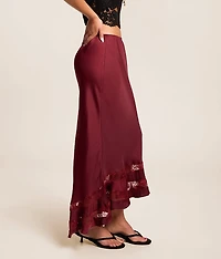 Long Lost Lover Satin Midi Skirt