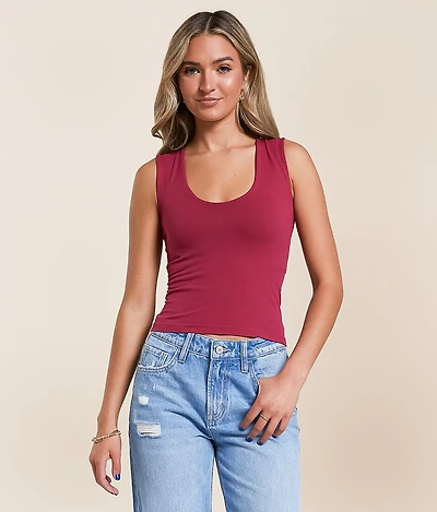 Clean Lines Cropped Muscle Cami Tank Top