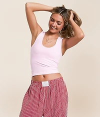 Clean Lines Cropped Muscle Cami Tank Top