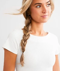 Ribbed Seamless Off The Shoulder Top