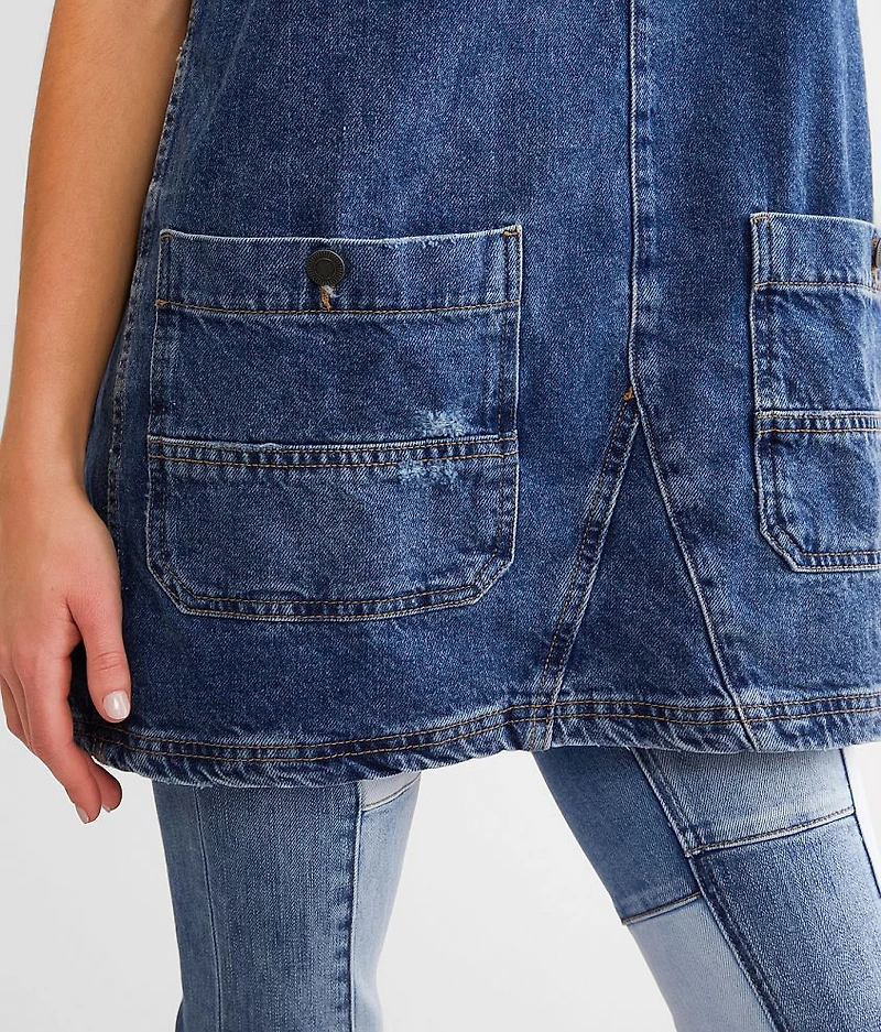 Smock Denim Overall Top