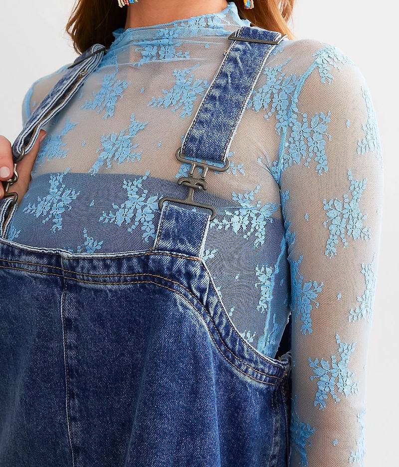 Smock Denim Overall Top