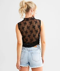 Nice Try Floral Lace Tank Top