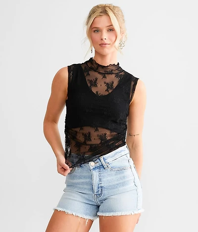 Nice Try Floral Lace Tank Top