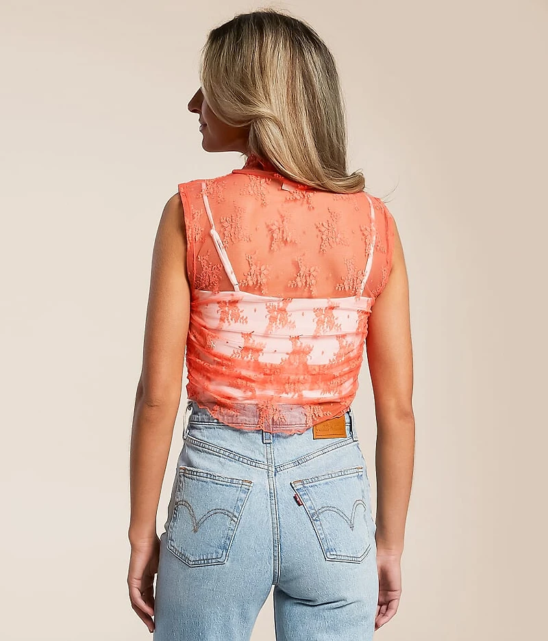Nice Try Floral Lace Tank Top