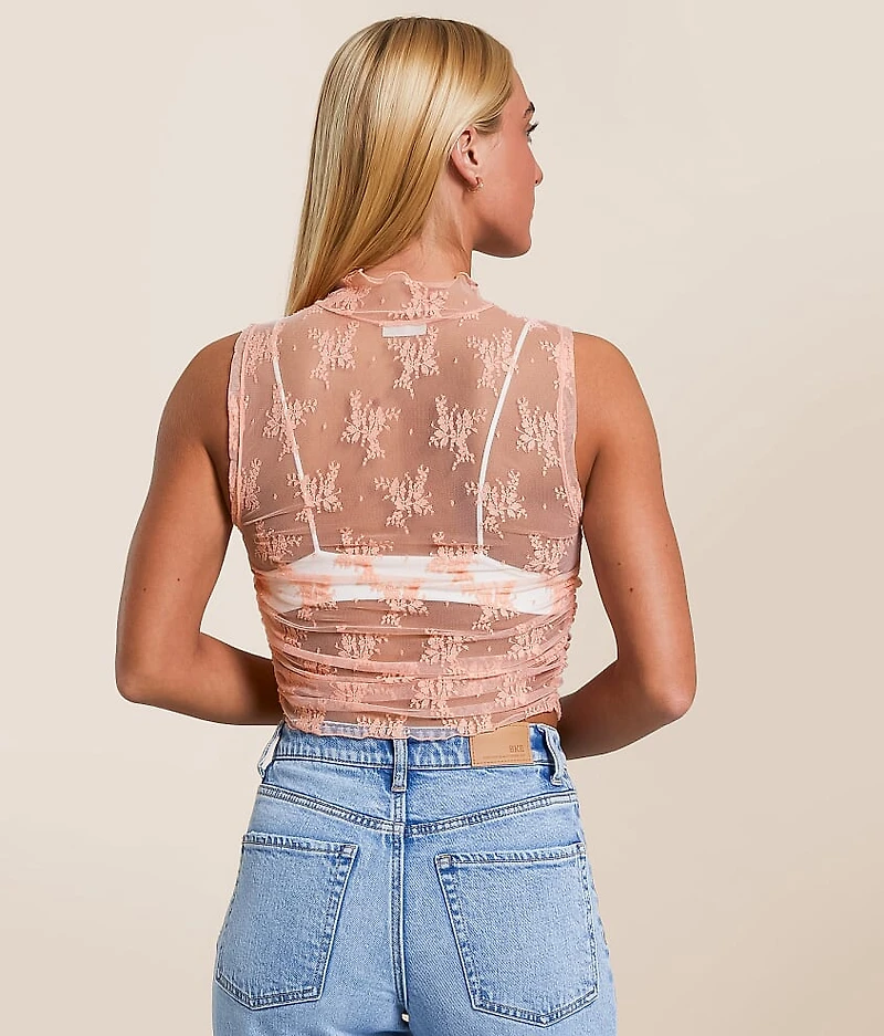 Nice Try Floral Lace Tank Top