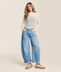 We The Free Good Luck Mid-Rise Barrel Jean